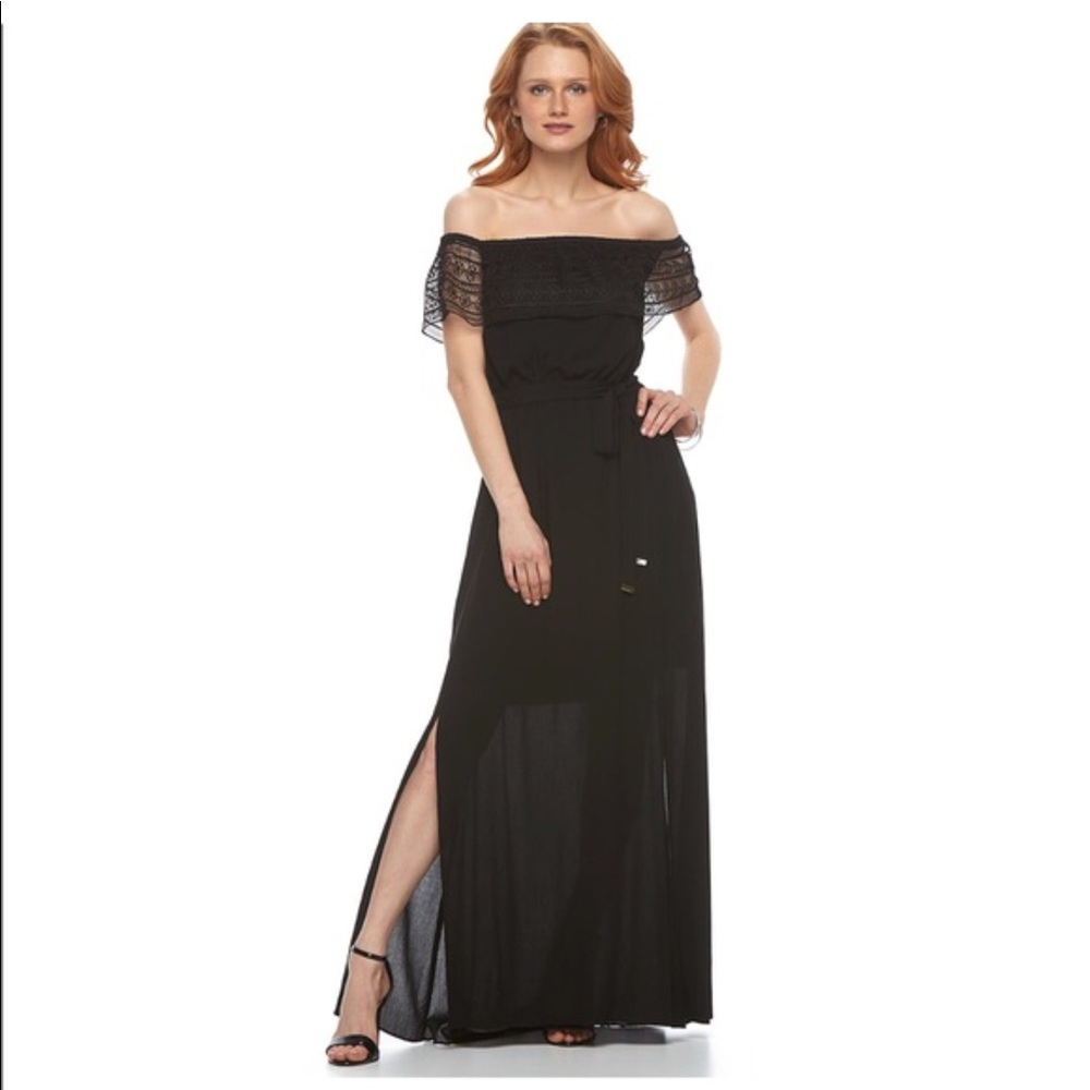 Apt.9 Half Shoulder lace Maxi dress